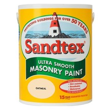 Sandtex 5 Litre Oatmeal Ultra Smooth Masonry Paint Home Wall Exterior Paint