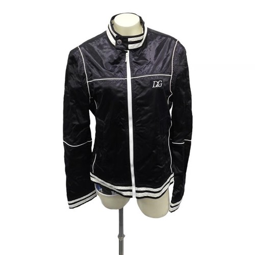 Vintage D&G Dolce & Gabbana Y2K Black Nylon Piping Track Jacket Size 50 Unisex