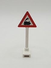 Lego® 649pb06 Achtung Zug Straßenschild bedruckt Verkehrsschild Stadt City