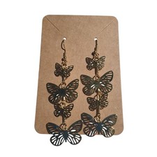 Butterfly Gold Dangle Earrings Drop Earrings Lightweight Design Elegant Jewelry