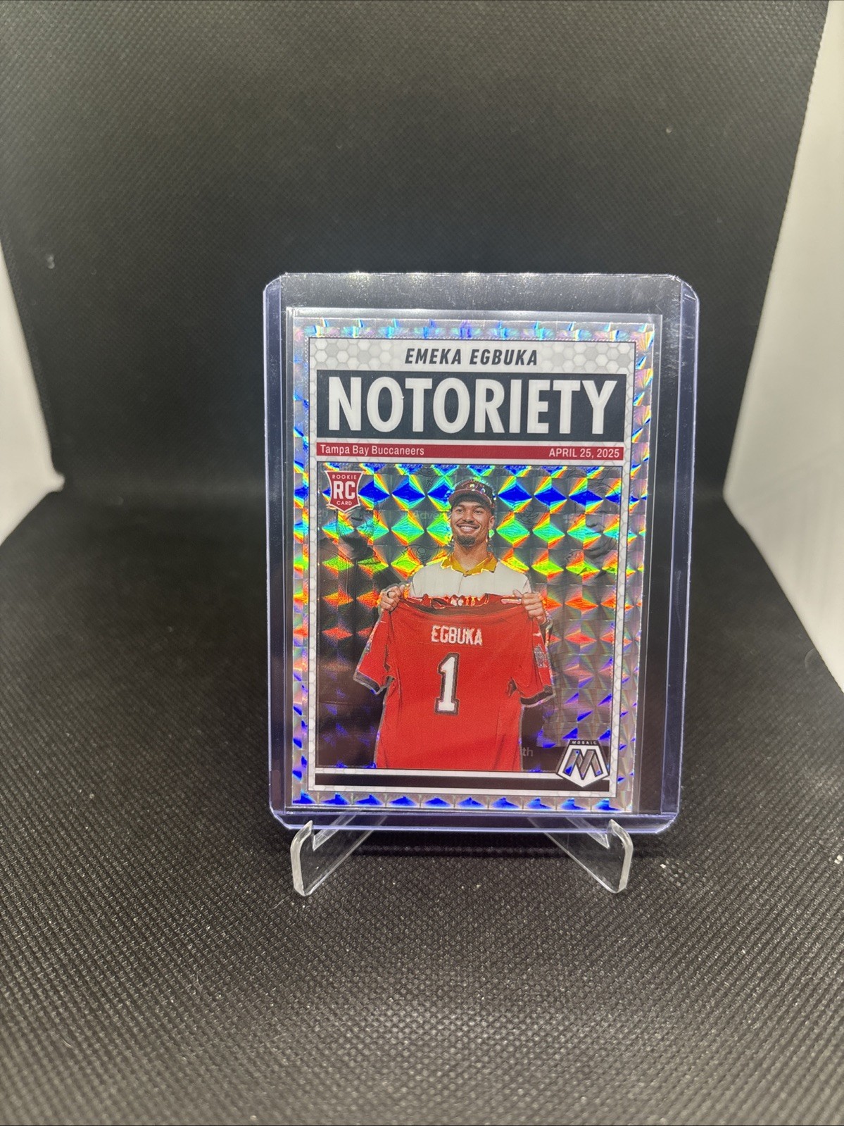 2025 Panini Mosaic - Notoriety Emeka Egbuka #16 Silver Mosaic Prizm (RC) / Bucs