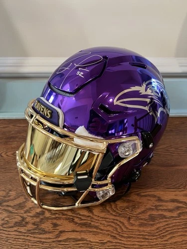 Ray Lewis Signed Full Size Speedflex Riddell Chrome Ravens Helmet Beckett RARE!