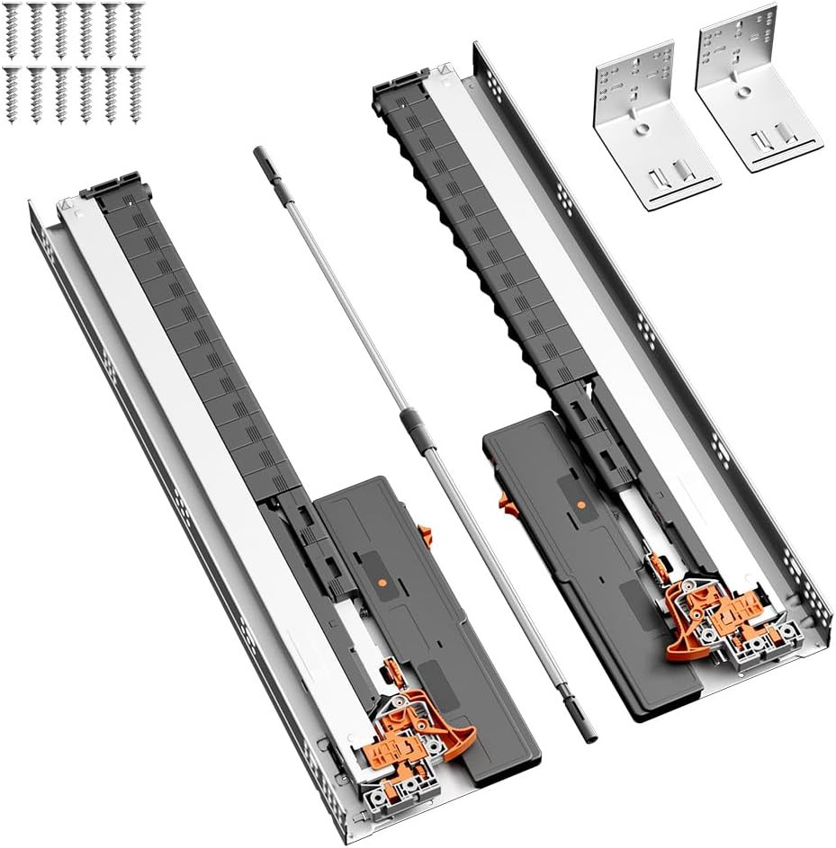SIGOE 15" Push to Open Soft Close Drawer Slides, 100 lb Capa