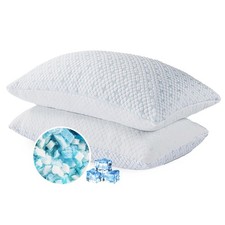 Shredded Memory Foam Pillows Queen Size Set of 2, Cooling Pillows for Sleepin...