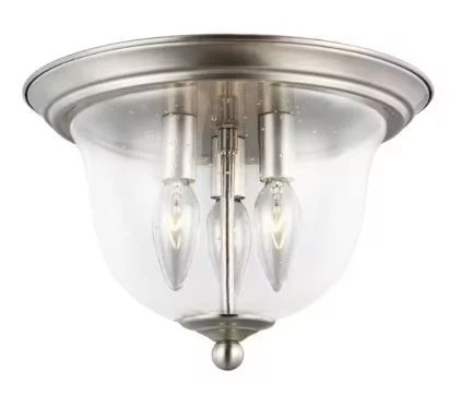 Generation Lighting Belton 3-Light Brushed Nickel Flush Mount - Image 2 of 4