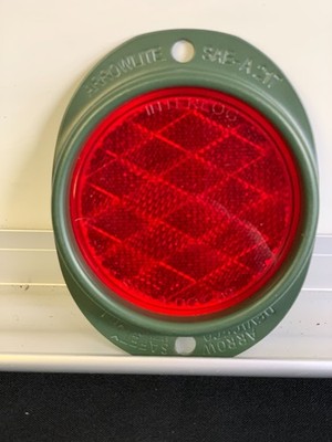 Armored Steel Reflector, Acrylic Red & Amber Lens, , Gray and Olive Drab Finish