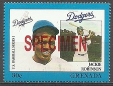 Grenada 1988 Sport American Baseball USA Jackie Robinson Specimen Proof MNH
