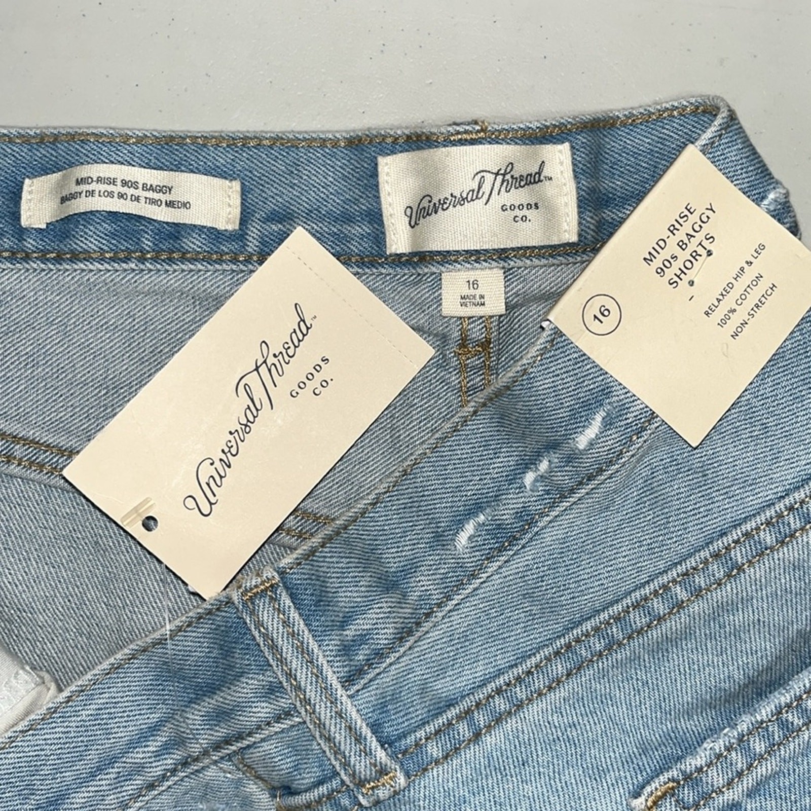 Universal Thread NWT 16 Blue Denim Distressed Mid… - image 3