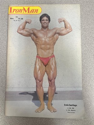 IRONMAN bodybuilding muscle magazine ERNIE SANTIAGO & DAVE JOHNS 11-80