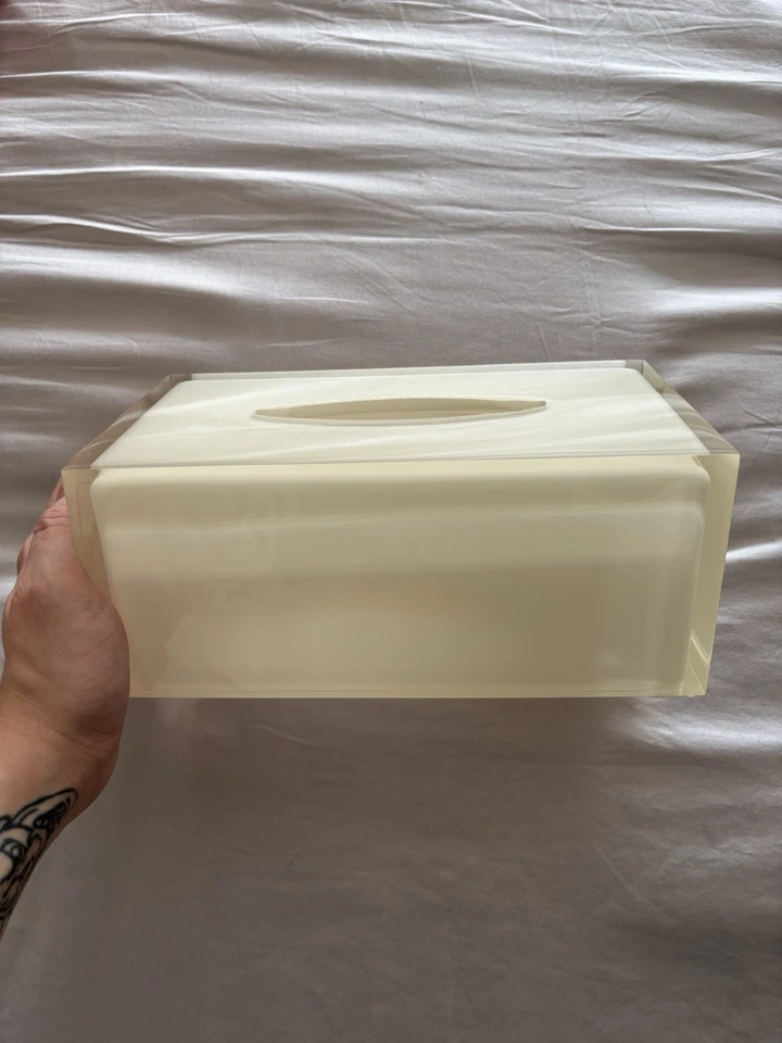 Jonathan Adler Tissue Box Acrylic White - Image 2 of 4