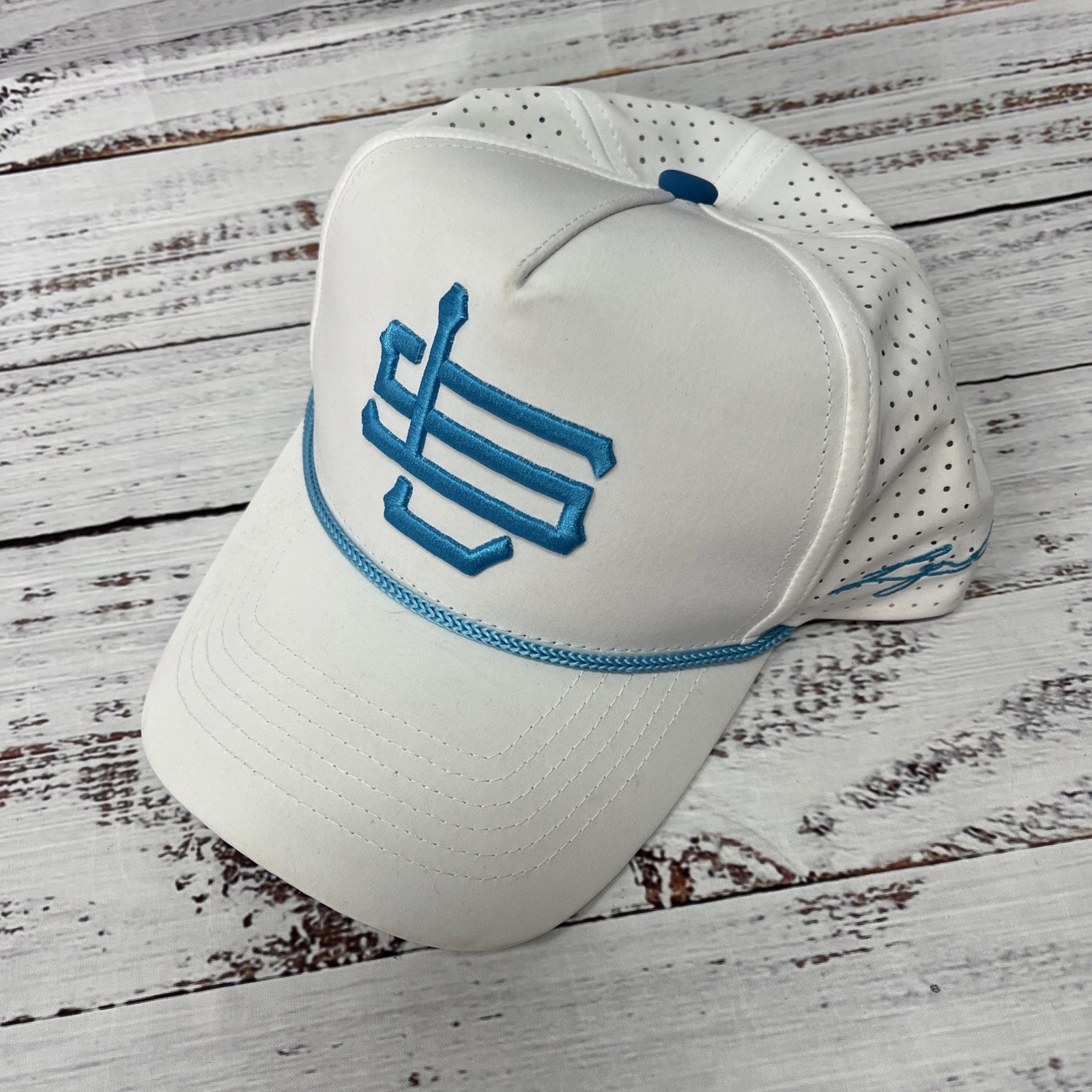 LGND Supply Co Cap White Blue Baseball Trucker Hat Legend Thirty 9 39