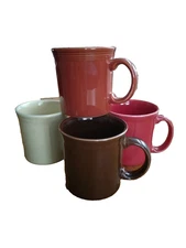 Lot of 4 Fiestaware 12 oz. java mug ivory, red, paprika, chocolate FREE SHIPPING