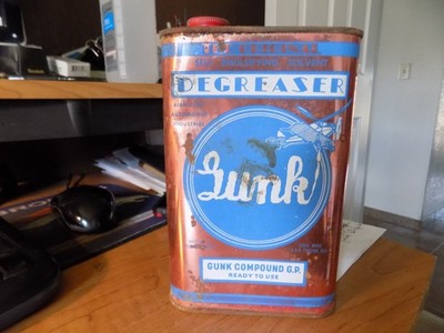 Vintage THE ORIGINAL GUNK DEGREASER 2 lb Metal Can 1/4 full