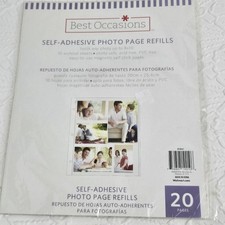 Best Occasions Self Adhesive 20 Photo Page Refills 8x10" For 3 Ring Binder NEW