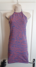 MISSGUIDED Ladies Blue Orange Mix Sleeveless Halter Bodycon Dress