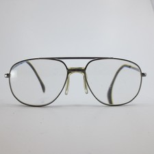 Luxottica LU 1307 F203 Gunmetal Aviator Eyeglasses Frames Italy 56-16-140 Mens