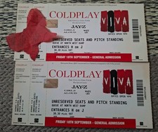 Pair Coldplay The Viva La Vida Tour 2009 Original Tickets Wembley Stadium