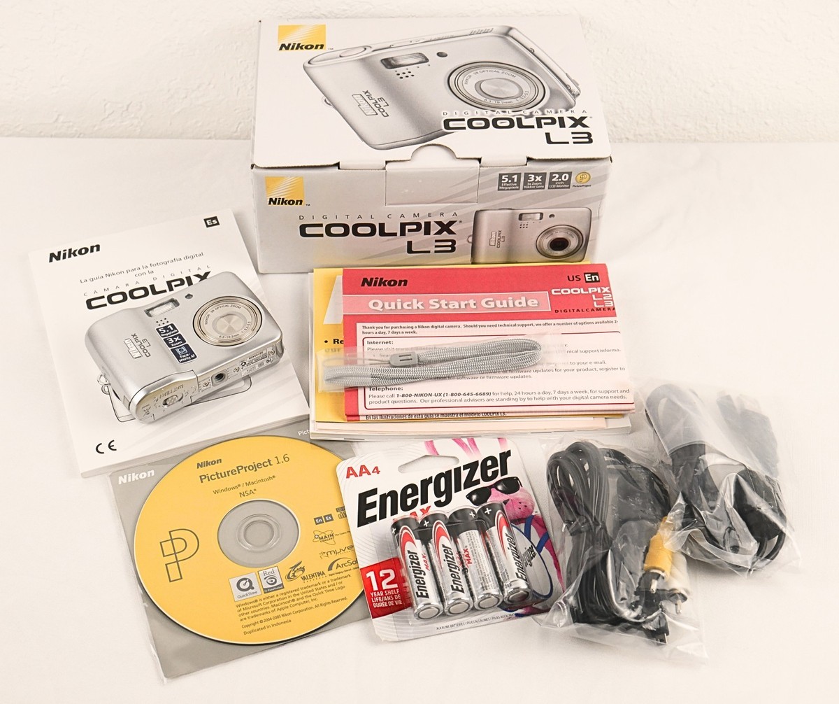 Nikon COOLPIX L3 5.1MP Digital Camera - Silver for sale online | eBay