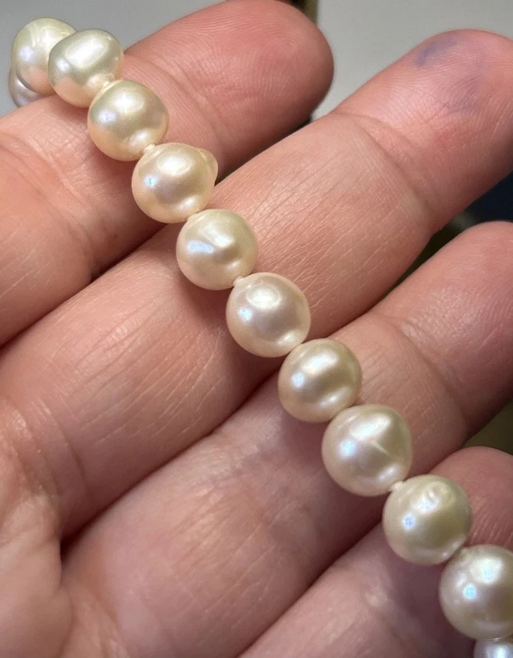 Brazalete Helzberg Diamantes I Am Loved Genuino 13mm Perla Cierre Plata Esterlina Foto 4 de 4