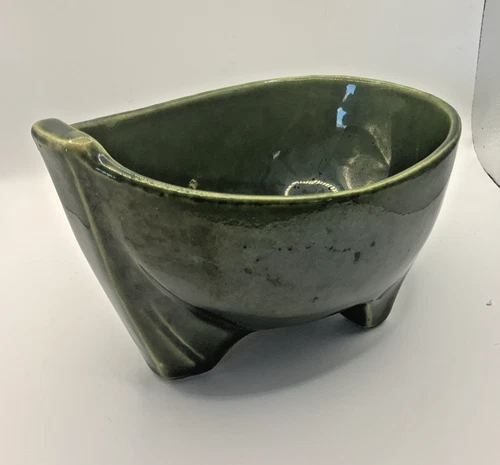 McCoy Green Three Footed Art Deco Planter - Vintage- Plants Spring Mid Century