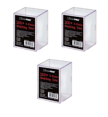 (3-Pack) Ultra Pro 100+ Card 2 Piece Gaming Box Slider Holds Cards In Sleeves
