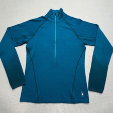 Smartwool Merino Wool 1/2 Zip Baselayer Top Teal Women's Size M