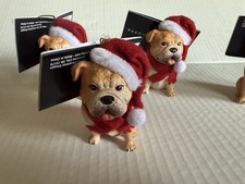 Bulldog Ornament Lot Of 5 - Dog Ornament Christmas New