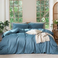 Teal Blue  Cotton Duvet Cover And 2 Pillow Cover  in king, Queen and other size.