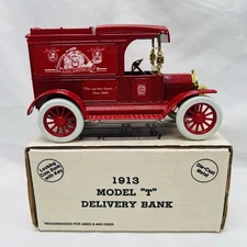 Ertl Diecast Bank 1913 Ford Model T Van Lion Coffee Honolulu Hawaii Red Truck