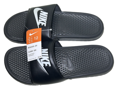 Nike Benassi Just Do It Slide Sandals for Men, Size 12 - Black