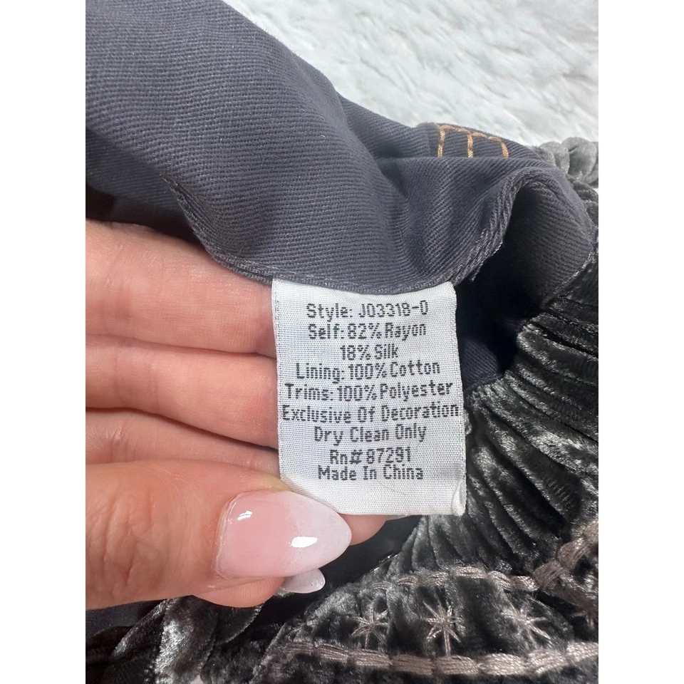 Johnny Was JWLA Callisto 天鹅绒刺绣水桶袋波西米亚时尚 — 第 4/4 张图片