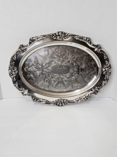 Vintage King Francis Silverplate Oval Serving Tray Platter Reed & Barton #1640 - Picture 1 of 11