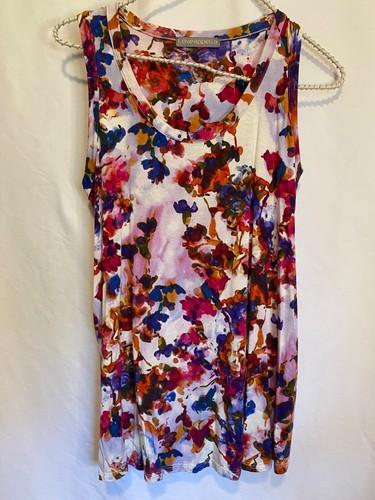 Loveappella Tank Tunic Long Women Sz S Pinks,Blues,Peaches Sleeveless Scoop Neck - Picture 4 of 18