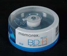 Memorex Blu-Ray BD-R 4x 25GB Single Layer Disks 15 pack  NOS