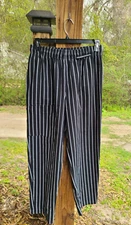 Uncommon Threads Workwear Mens Pants Size MD (30 x 33) Black White Stripes New