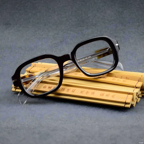 Acetat Dicke Vintage Brillenfassung Handgefertigt Eckig Herren Brille Brillengestell Unisex - Bild 8 von 42