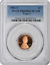 1981-S Lincoln Cent Type 1 PR69RD DCAM PCGS