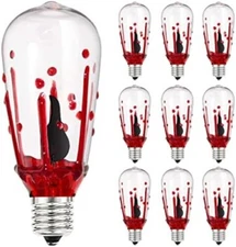 Halloween Flicker Flame Light Bulbs, ST40 Blood Drop Replacement Bulbs Edison...