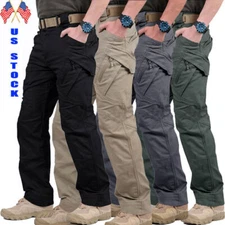Tactical Mens Cargo Pants Waterproof Work Hiking Combat Outdoor Trousers Pants