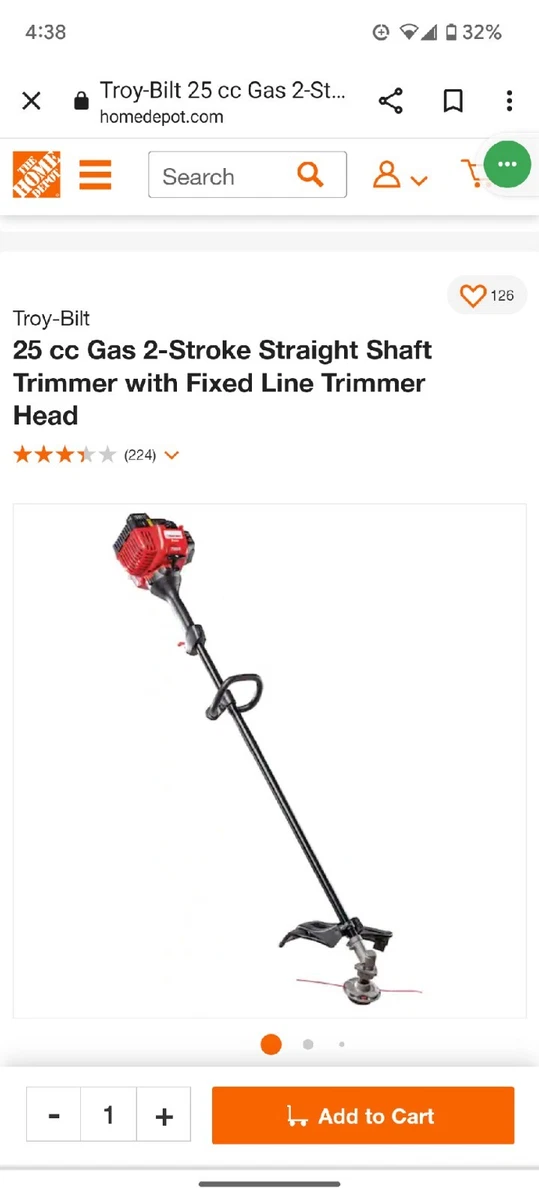 Troy bilt 25cc online trimmer