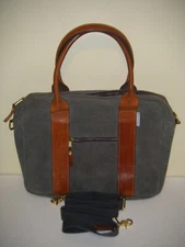Boarding Pass Made In USA Canvas & Leather Flight Briefcase Laptop Bag