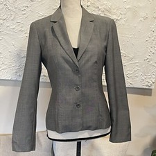 J Crew Women's Gray Wool 3-Button Lined Blazer Made in Hong Kong Sz 2