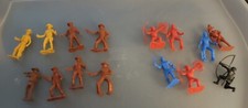 Plastic Cowboys and Indians 15 Pc. Set Size Approx. 2" Tall