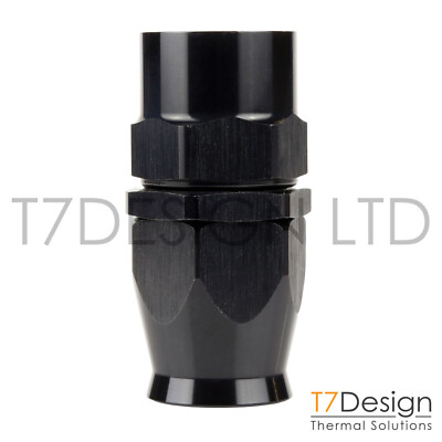 AN6 Straight PTFE Full Flow Braided Hose Fitting -6 AN06 JIC Black