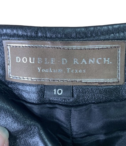 Double D Ranch Leather Side Zip Straight Leg Casual Pants Womens 10 US $695 FLAW - Picture 2 of 9