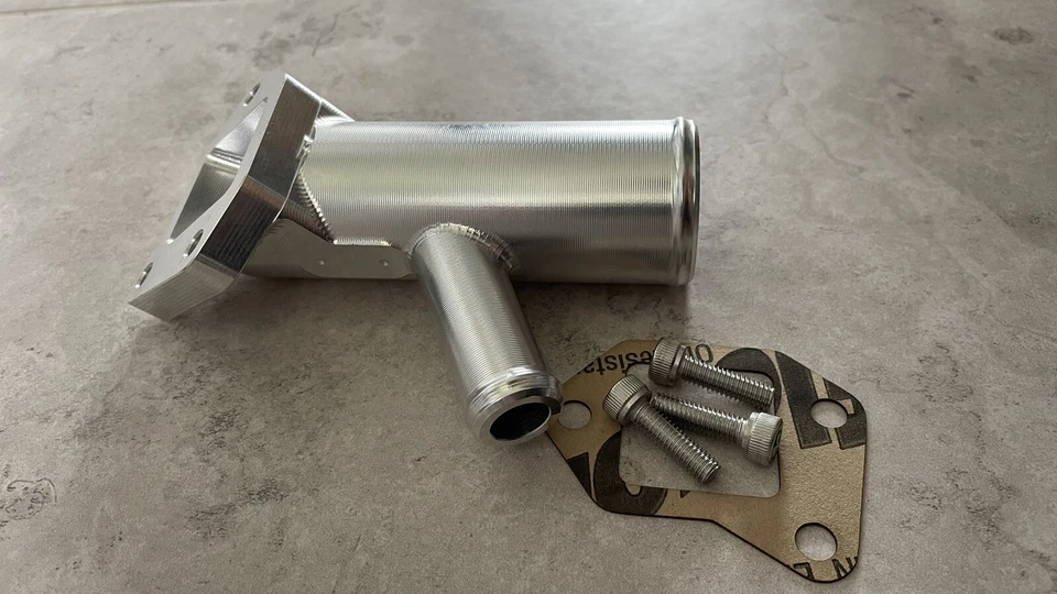 Tubo de salida de refrigerante BMW M57 M47 aluminio Billet BMW M57 38 mm - 19 mm - Imagen 4 de 4