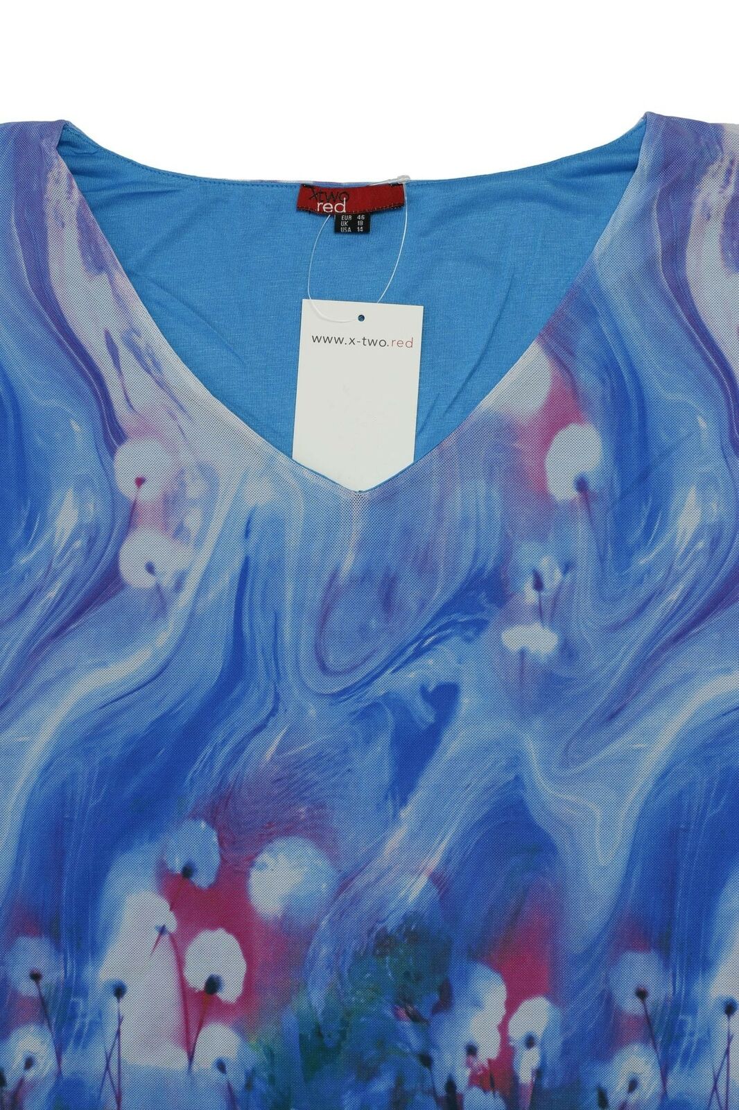 X Two Dagny Fledermausshirt Top T Shirt Tunika Damen Lagenlook Plusgröße Chiffon