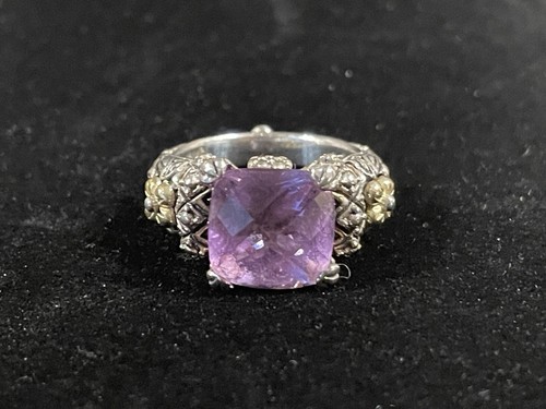 Barbara Bixby Amethyst Cocktail Ring in Sterling Silver & 18k Gold Size 6.5 - Picture 6 of 11