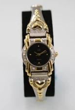 LD Watch Women Stainless Steel Gold Silver Water Resistant Battery Black Quartz
