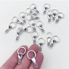 Dollhouse Towel Holder Ring or Door Knocker Silver 1/12 Scale 2 Pieces